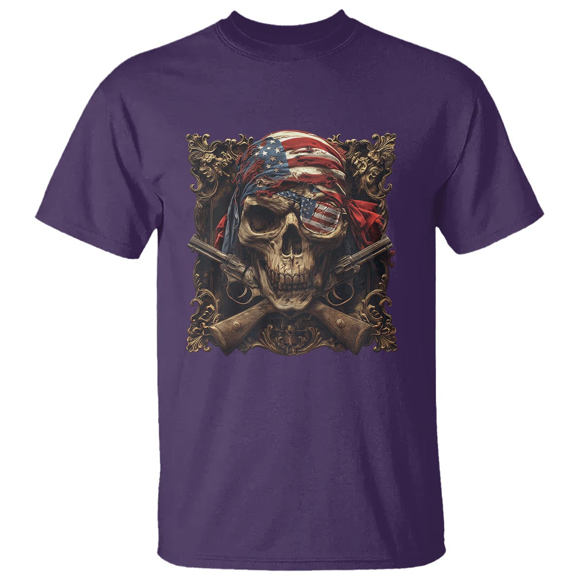 Funny Pirate 4th Of July T Shirt Patriotic America Flag Skull - Wonder Print Shop