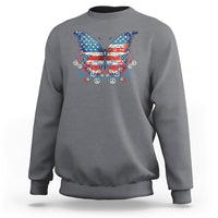 4th Of July Sweatshirt Butterfly Patriotic Peace Signs - Wonder Print Shop