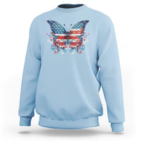 4th Of July Sweatshirt Butterfly Patriotic Peace Signs - Wonder Print Shop