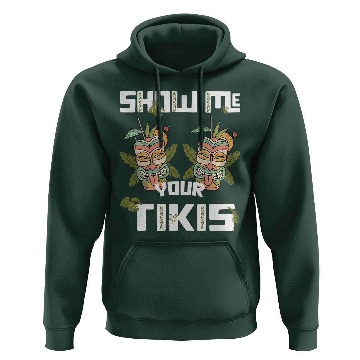 Funny Hawaii Hoodie Show me Your Tikis Mask Aloha Hawaiian - Wonder Print Shop