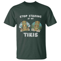 Funny Hawaii T Shirt Stop Staring at My Tikis Mask Aloha Hawaiian - Wonder Print Shop