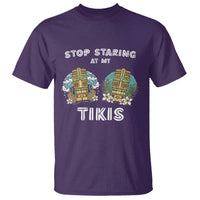 Funny Hawaii T Shirt Stop Staring at My Tikis Mask Aloha Hawaiian - Wonder Print Shop
