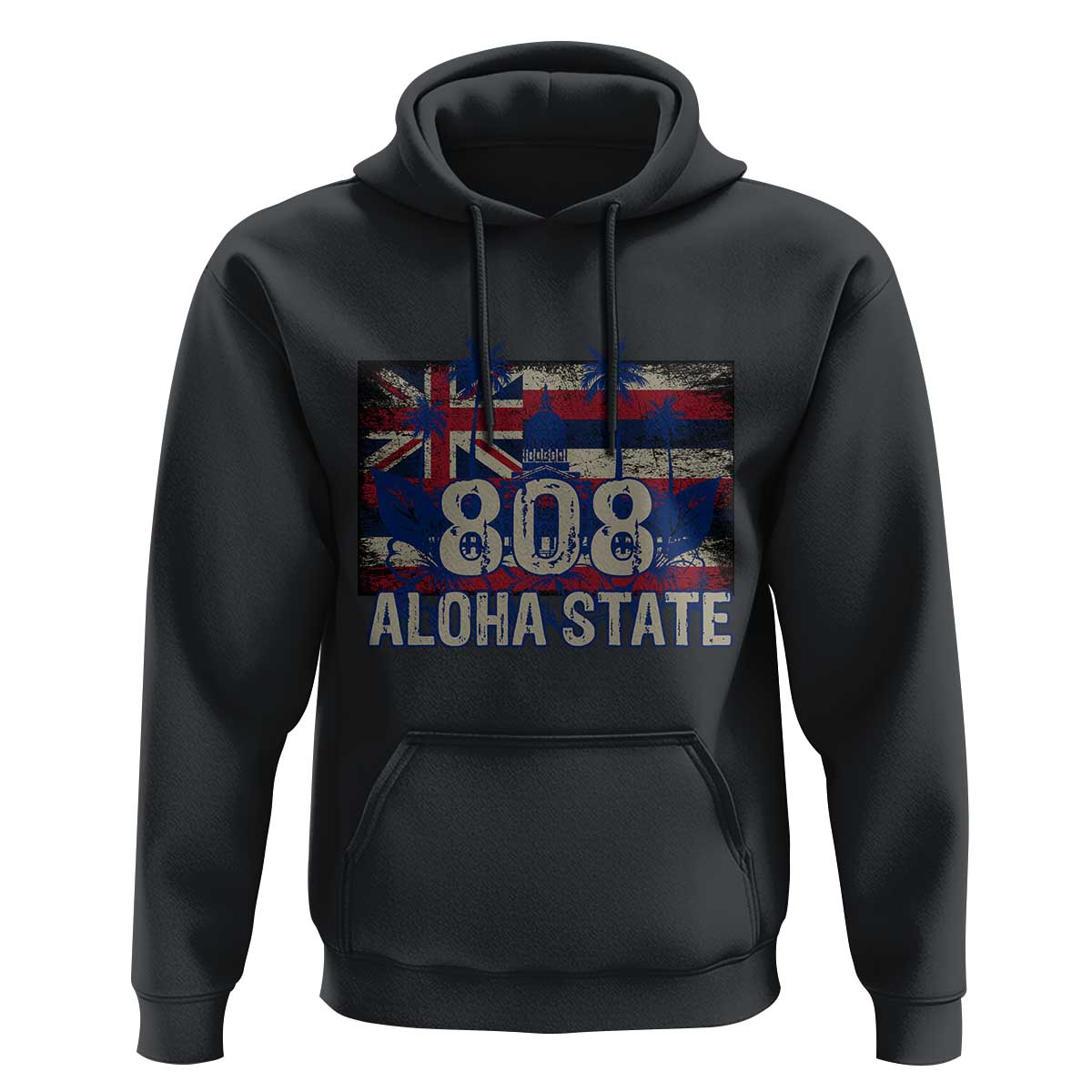 Hawaiian Hoodie 808 Aloha State Hawaii Flag - Wonder Print Shop