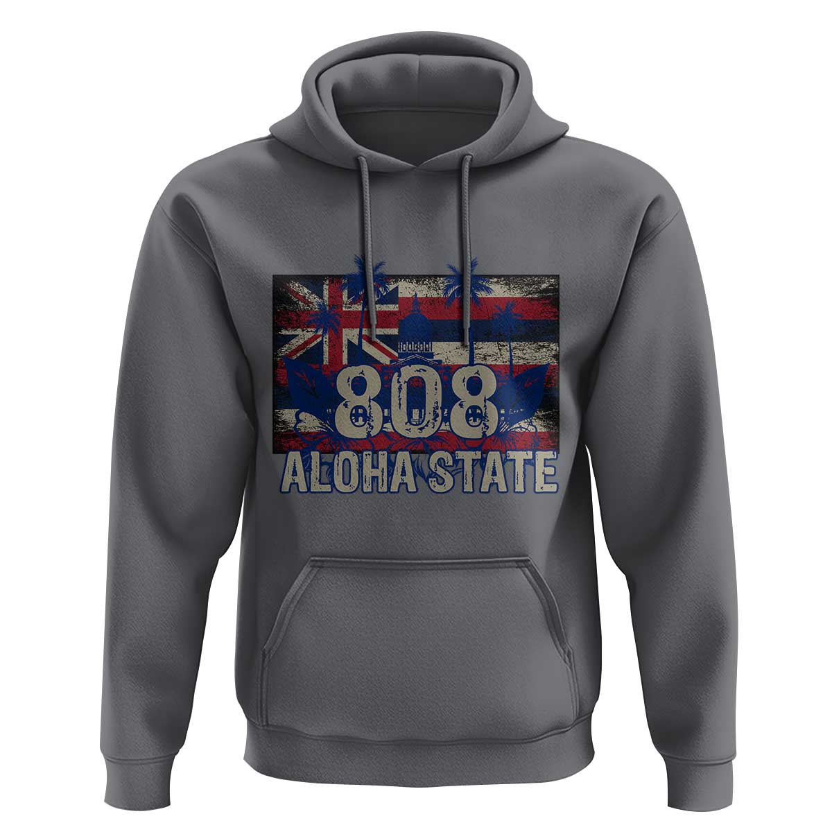 Hawaiian Hoodie 808 Aloha State Hawaii Flag - Wonder Print Shop