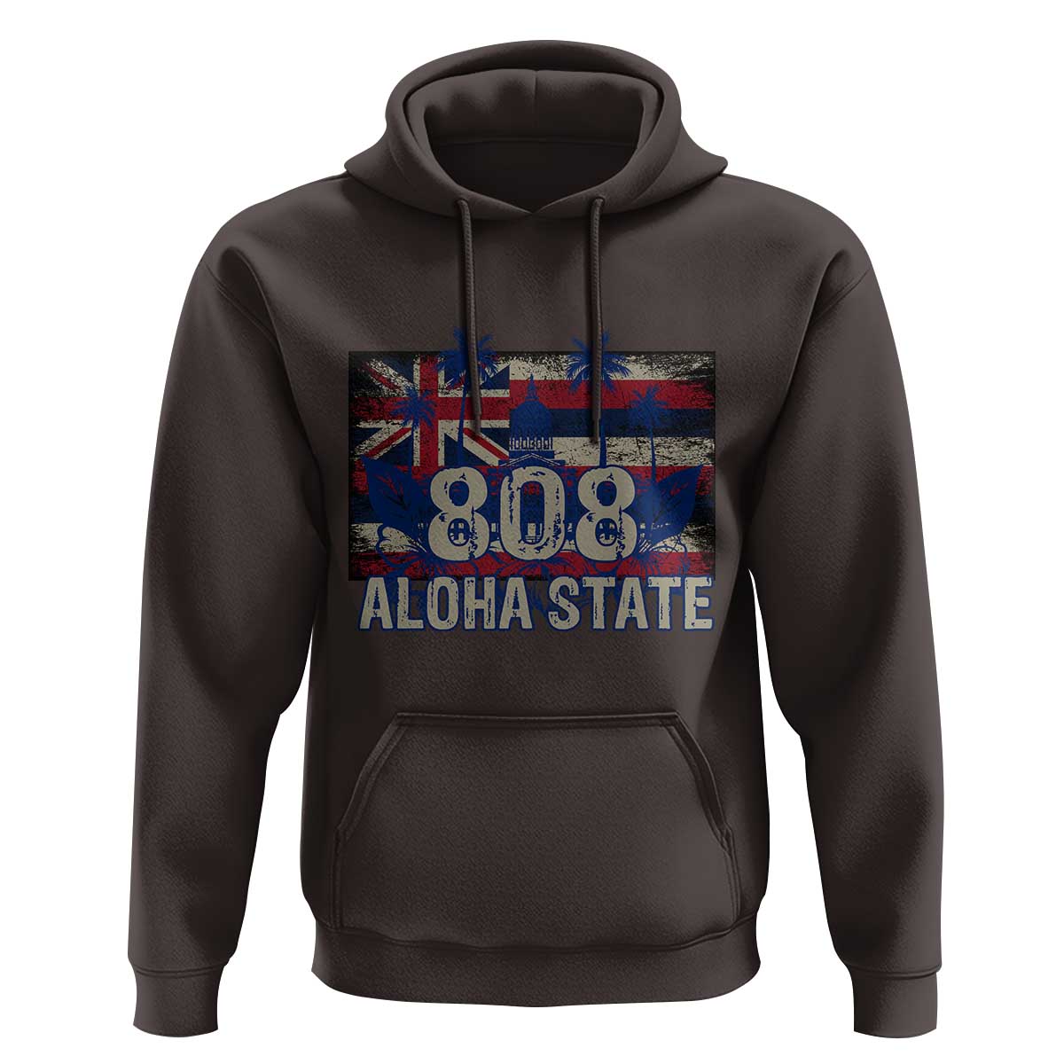 Hawaiian Hoodie 808 Aloha State Hawaii Flag - Wonder Print Shop