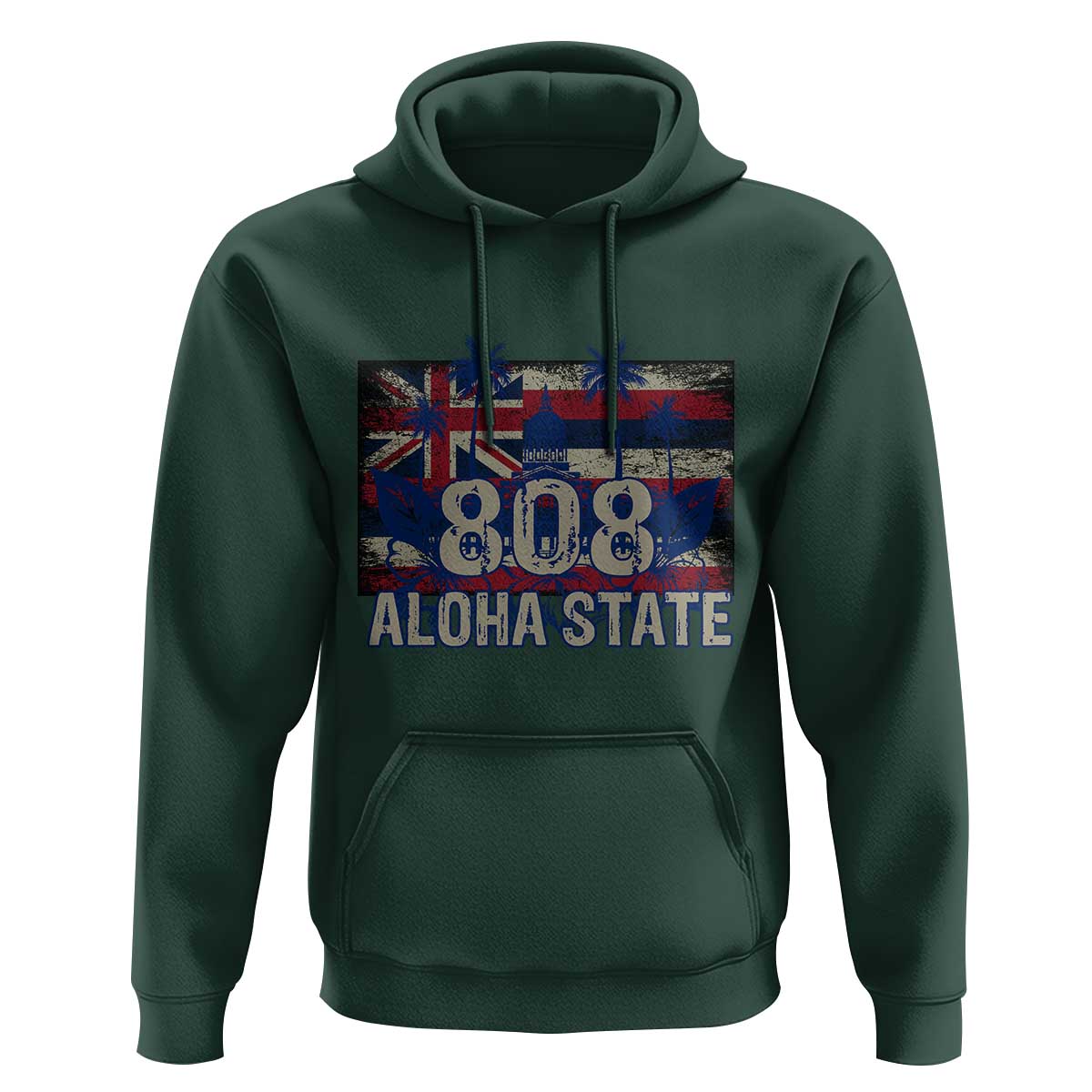Hawaiian Hoodie 808 Aloha State Hawaii Flag - Wonder Print Shop