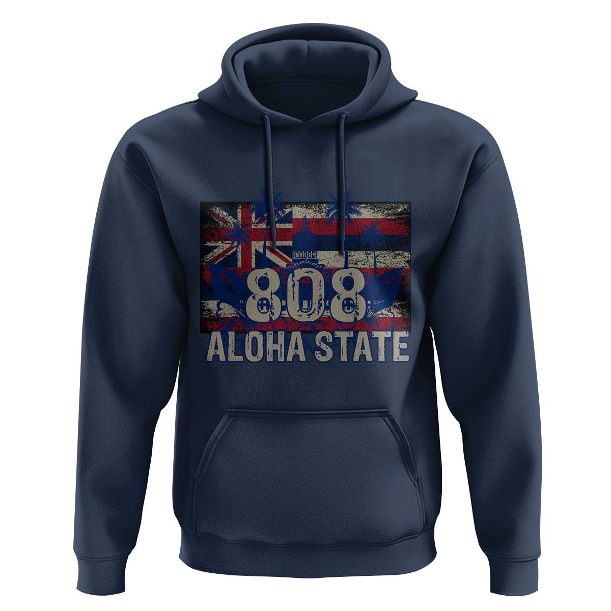 Hawaiian Hoodie 808 Aloha State Hawaii Flag - Wonder Print Shop