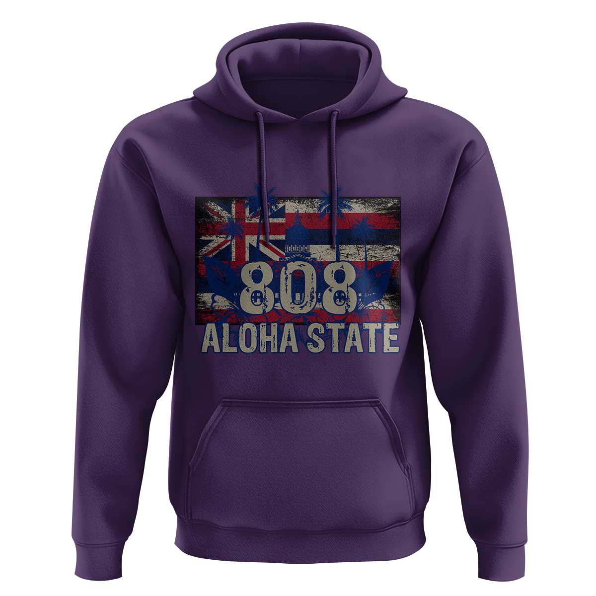 Hawaiian Hoodie 808 Aloha State Hawaii Flag - Wonder Print Shop