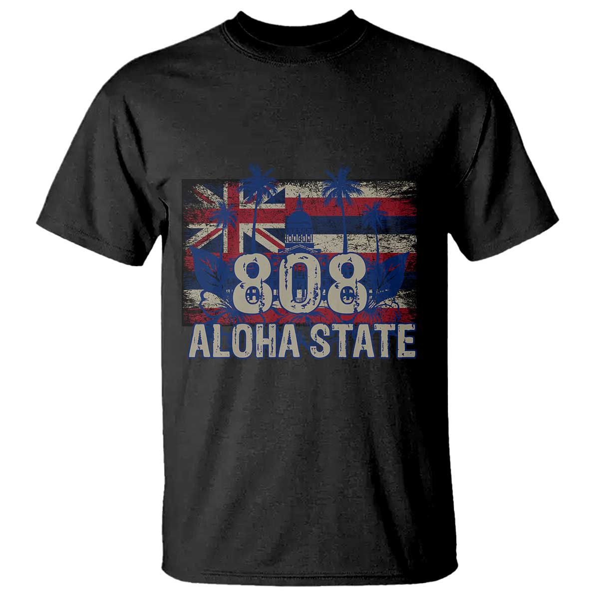 Hawaiian T Shirt 808 Aloha State Hawaii Flag - Wonder Print Shop