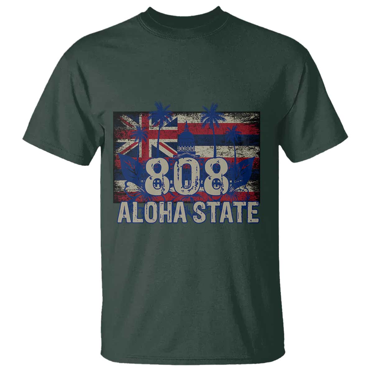 Hawaiian T Shirt 808 Aloha State Hawaii Flag - Wonder Print Shop