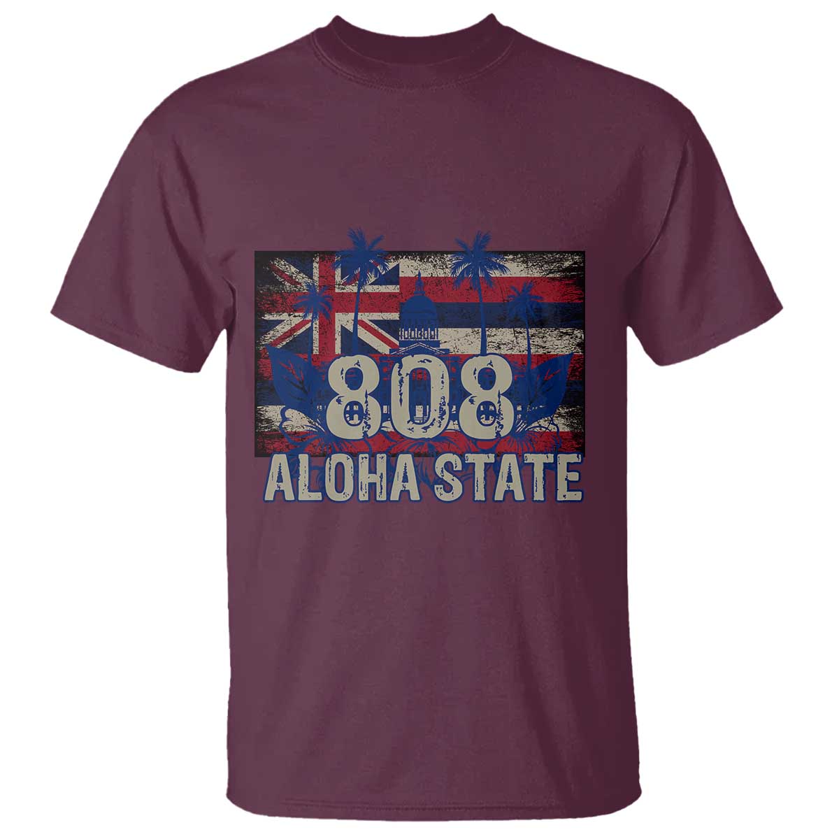 Hawaiian T Shirt 808 Aloha State Hawaii Flag - Wonder Print Shop