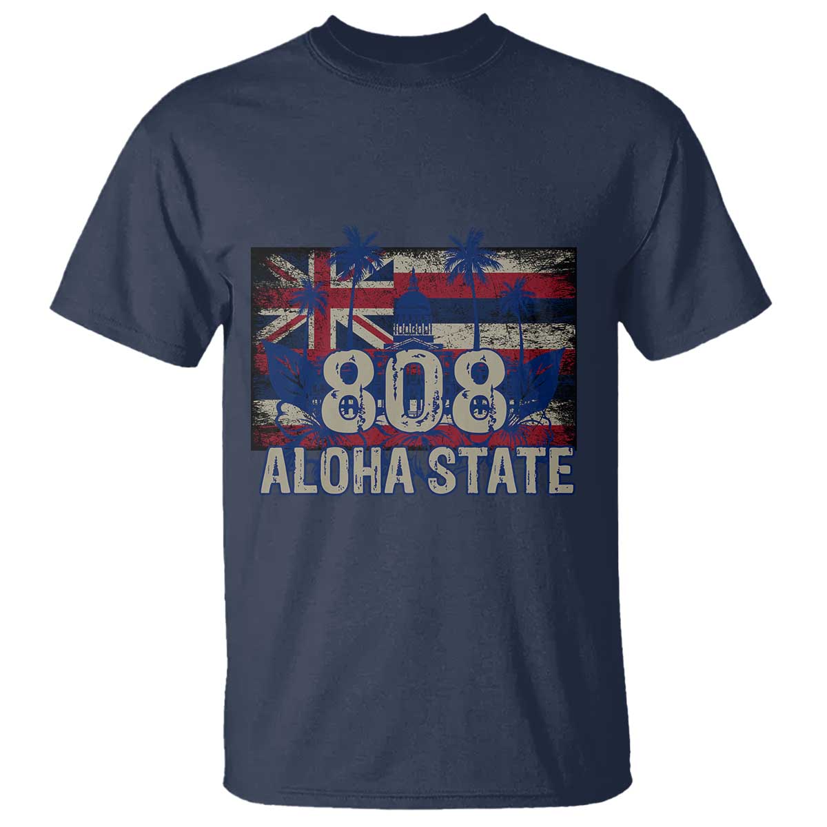 Hawaiian T Shirt 808 Aloha State Hawaii Flag - Wonder Print Shop