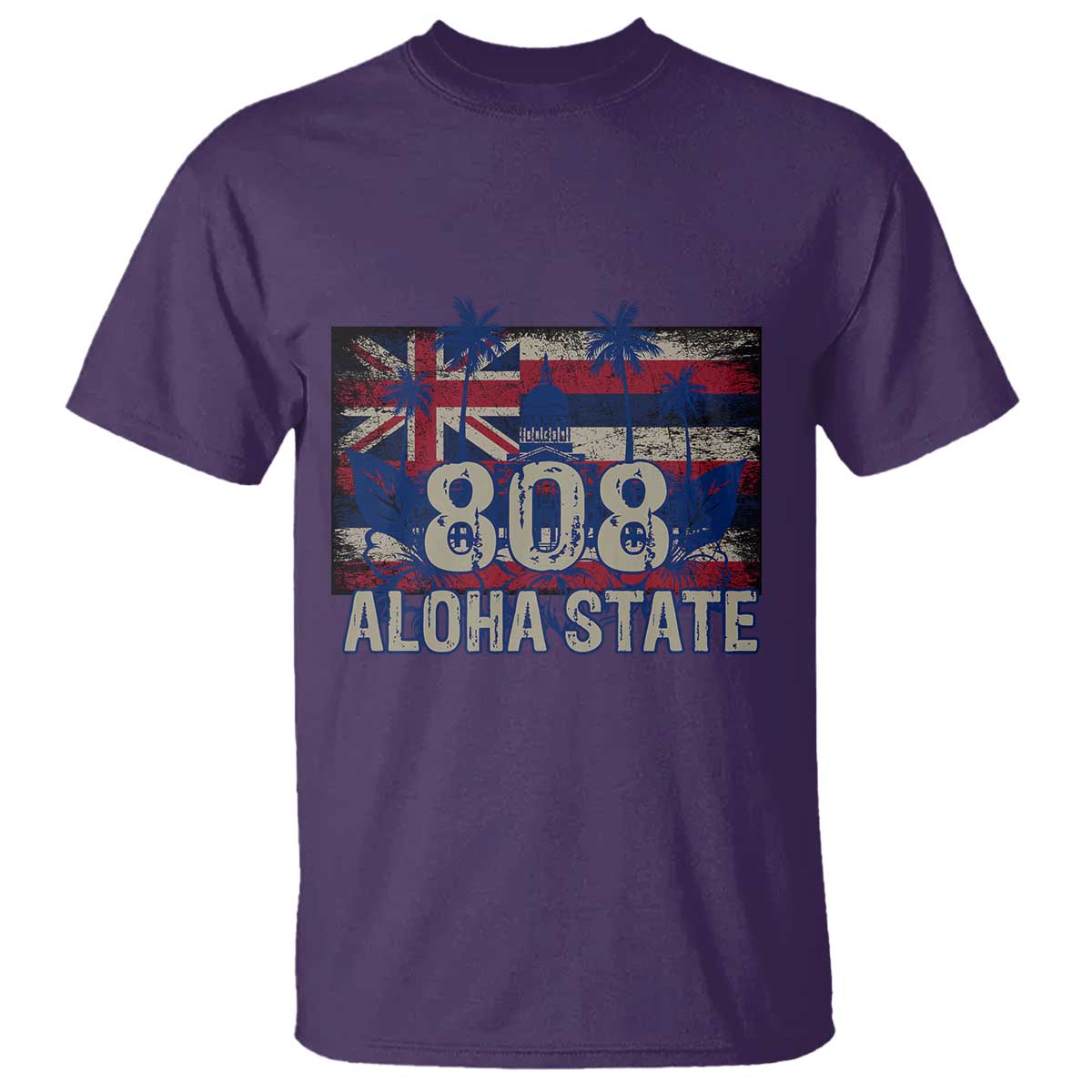 Hawaiian T Shirt 808 Aloha State Hawaii Flag - Wonder Print Shop