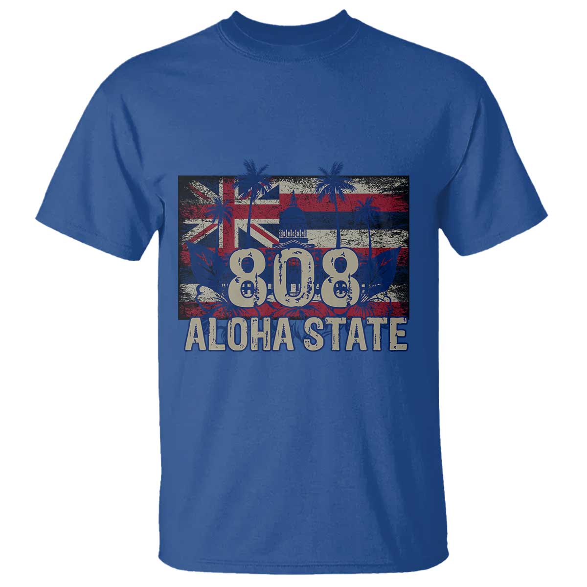 Hawaiian T Shirt 808 Aloha State Hawaii Flag - Wonder Print Shop