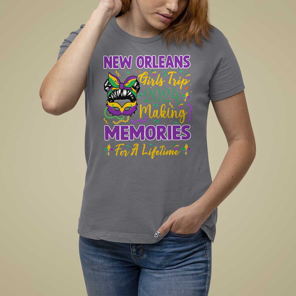 New Orleans Girl's Trip 2024 Matching T Shirt For Women Making Memories For A Lifetime - Wonder Print Shop