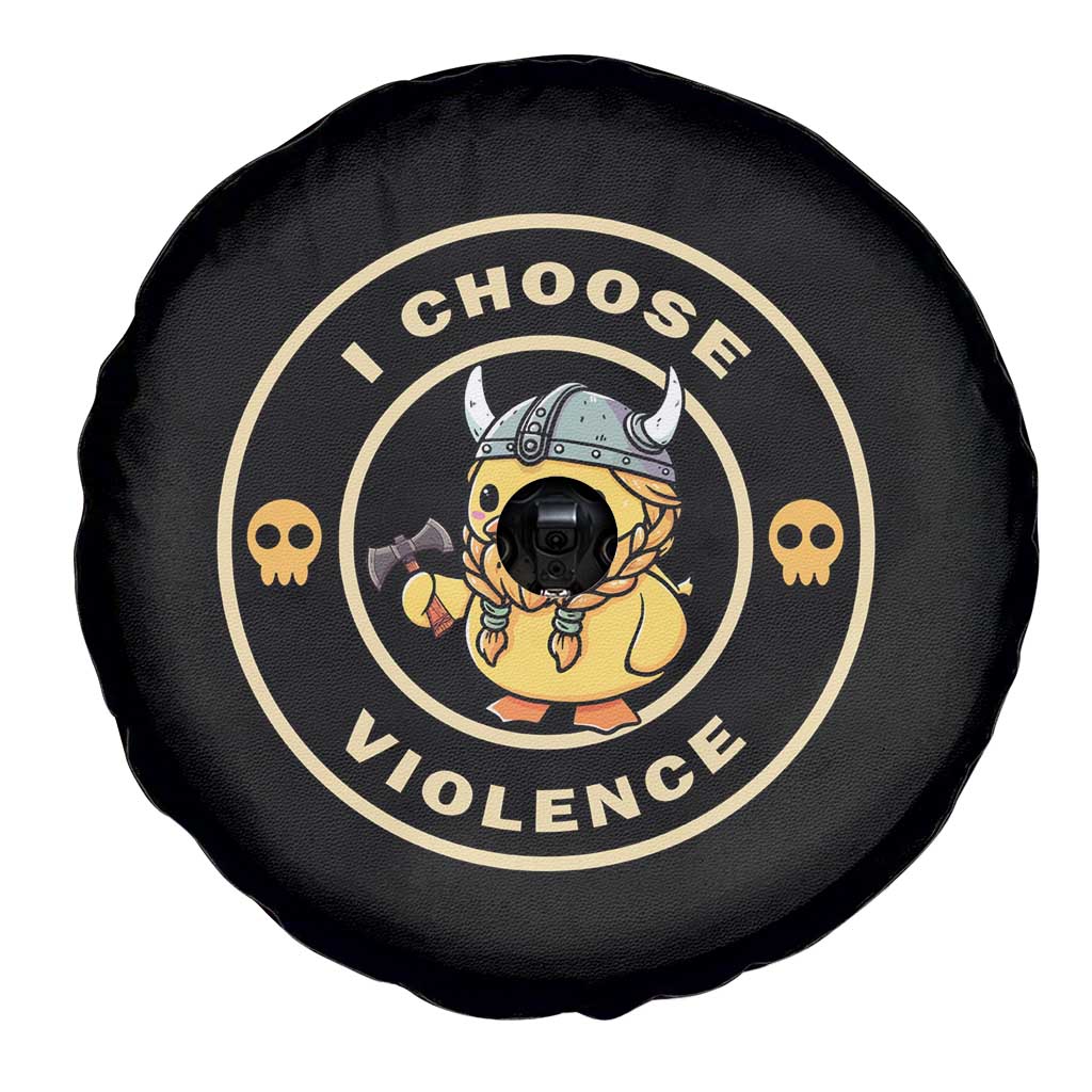 Funny Viking Duck Meme I Choose Violence Spare Tire Cover