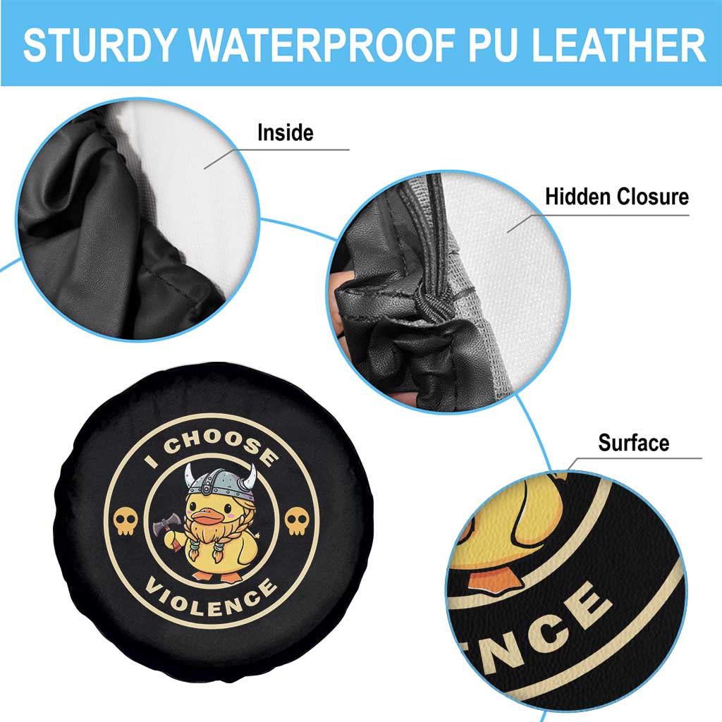 Funny Viking Duck Meme I Choose Violence Spare Tire Cover