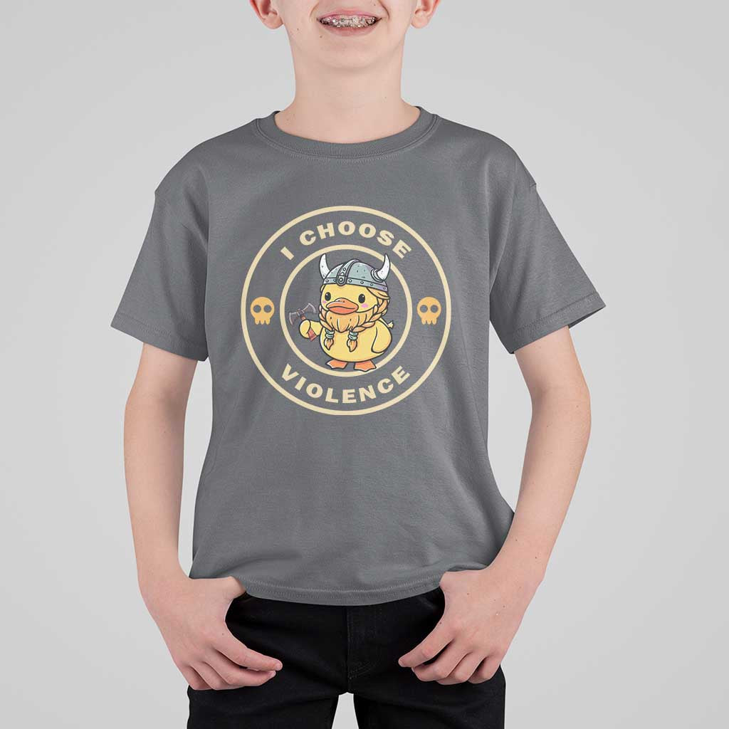 Funny Viking Duck Meme I Choose Violence T Shirt For Kid