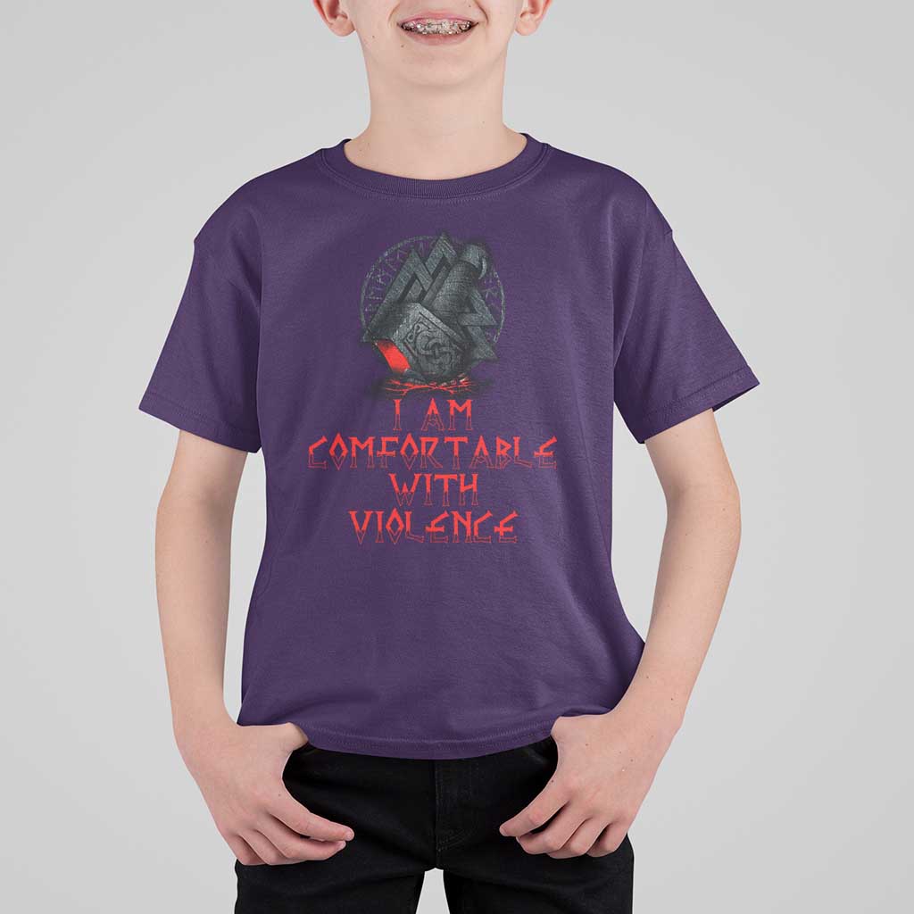 Viking T Shirt For Kid I Am Comfortable With Violence