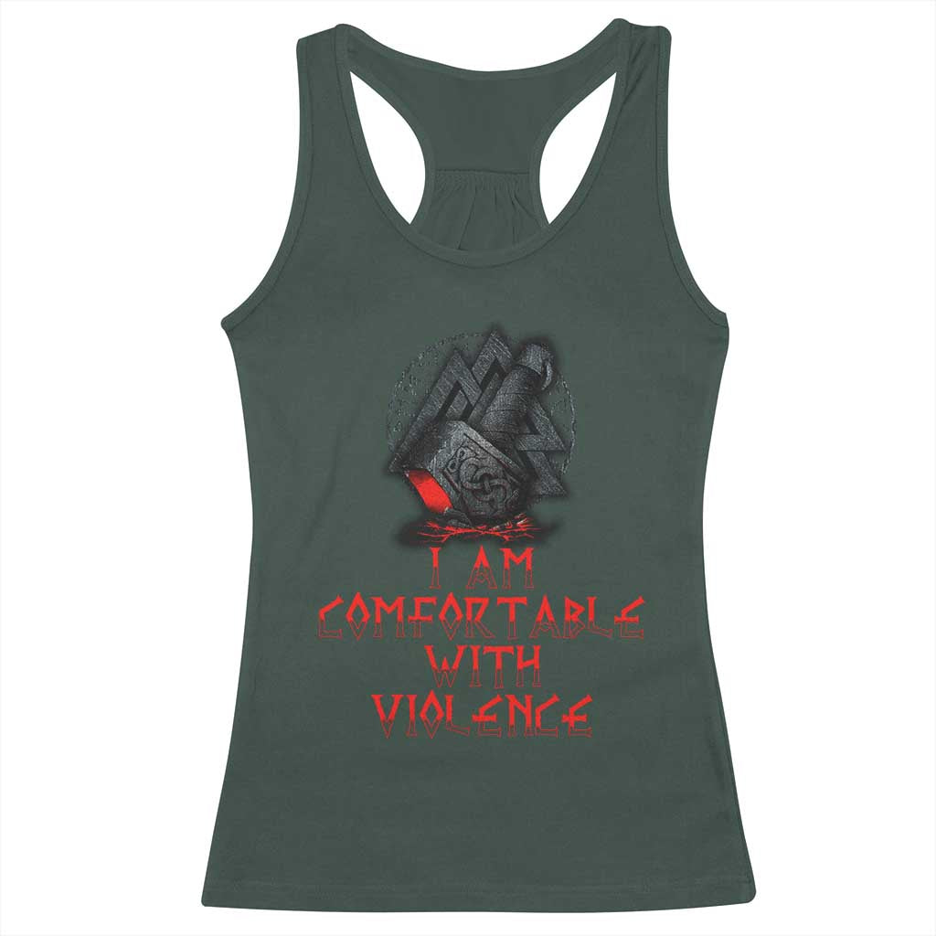 Viking Racerback Tank Top I Am Comfortable With Violence