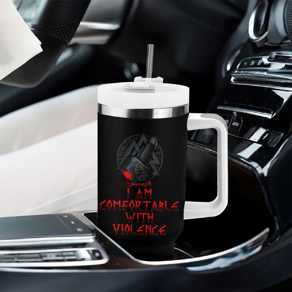 Viking Tumbler With Handle I Am Comfortable With Violence