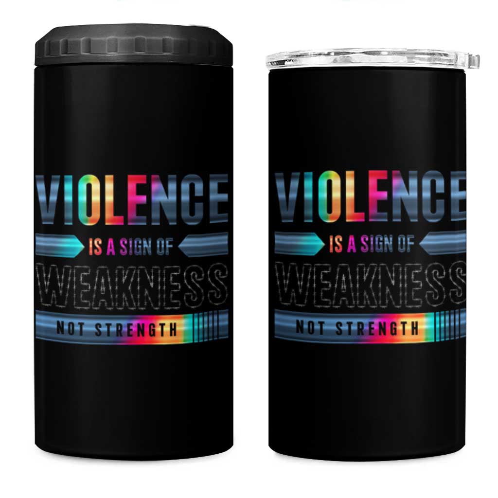 Violence Is A Sign Of Weakness 4 in 1 Can Cooler Tumbler