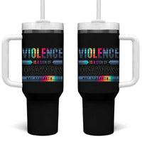 Violence Is A Sign Of Weakness Tumbler With Handle