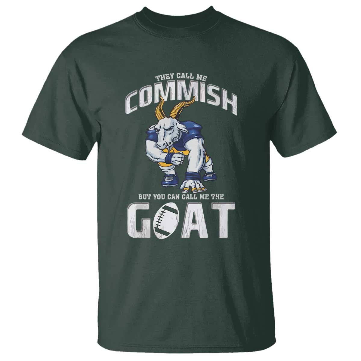 Fantasy Football T Shirt They Call Me Commish But You Can Call Me The Goat - Wonder Print Shop