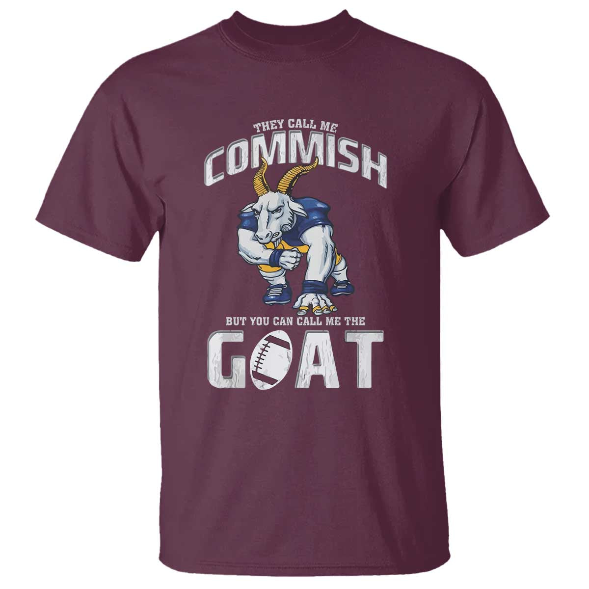 Fantasy Football T Shirt They Call Me Commish But You Can Call Me The Goat - Wonder Print Shop
