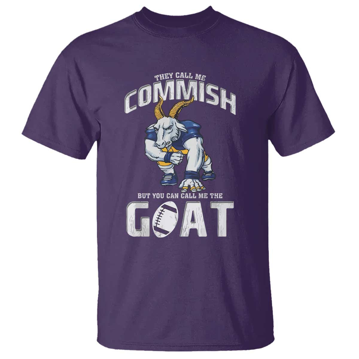 Fantasy Football T Shirt They Call Me Commish But You Can Call Me The Goat - Wonder Print Shop