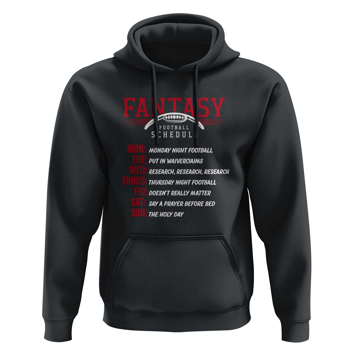 Funny Fantasy Football Schedule Hoodie - Wonder Print Shop