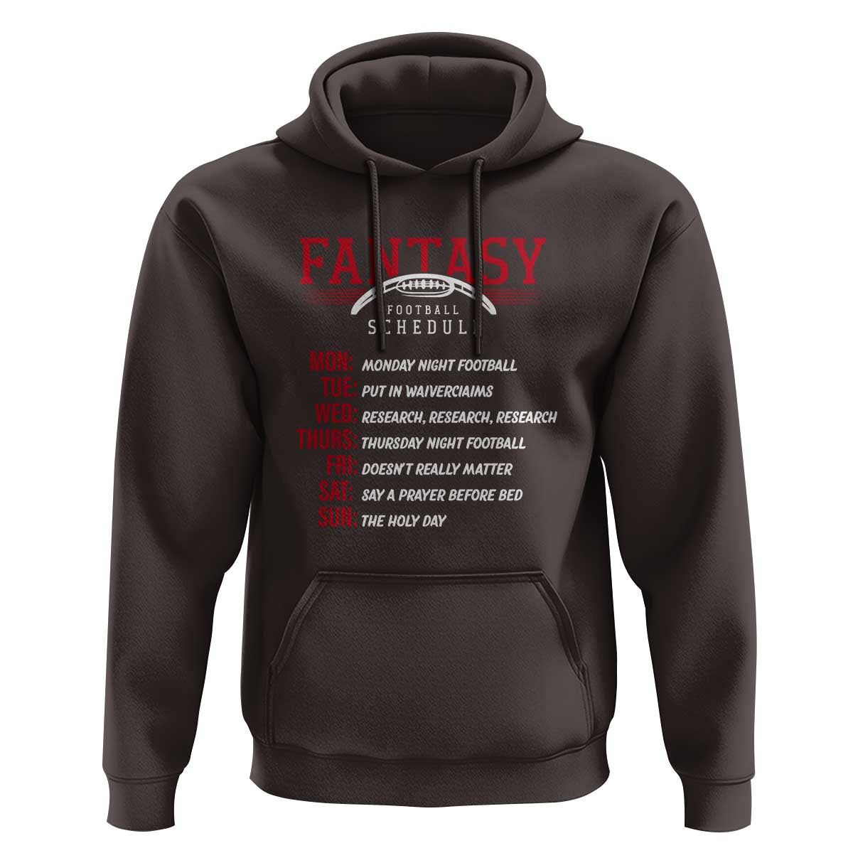 Funny Fantasy Football Schedule Hoodie - Wonder Print Shop