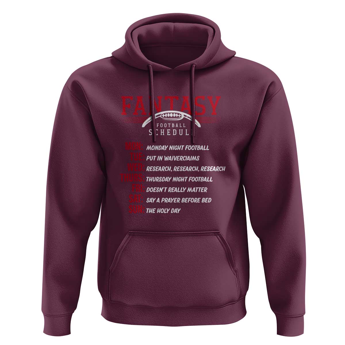 Funny Fantasy Football Schedule Hoodie - Wonder Print Shop