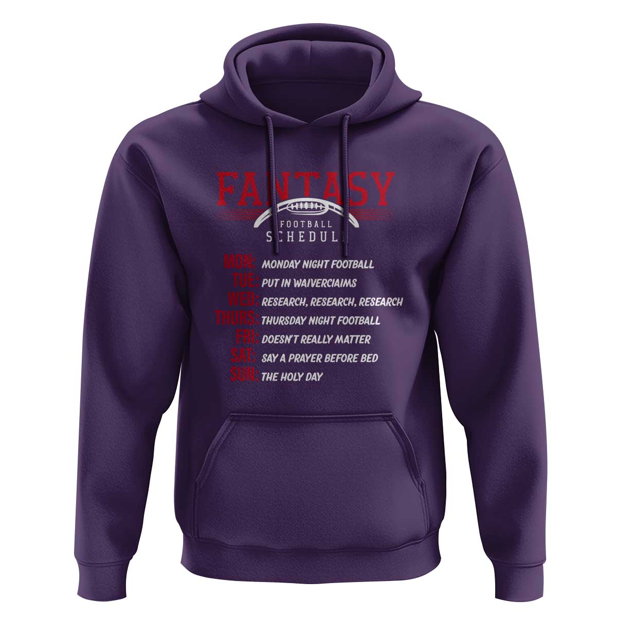 Funny Fantasy Football Schedule Hoodie - Wonder Print Shop