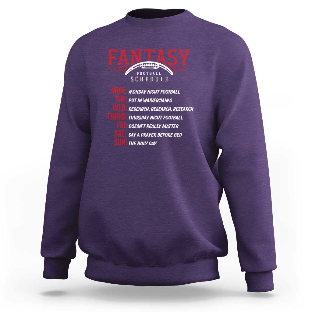 Funny Fantasy Football Schedule Sweatshirt - Wonder Print Shop