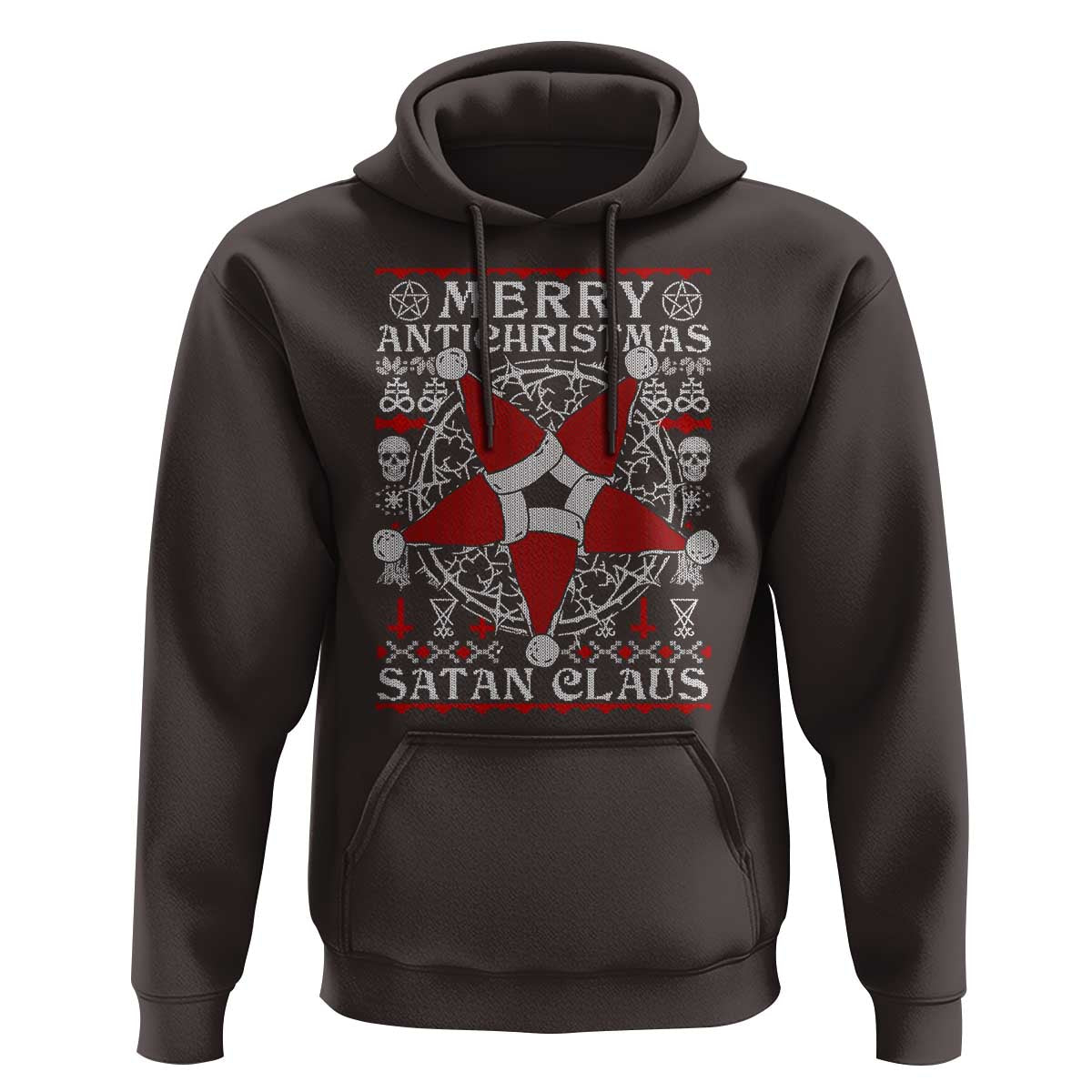 Anti Christmas Hoodie Merry Antichristmas Noel Hat Pentagram
