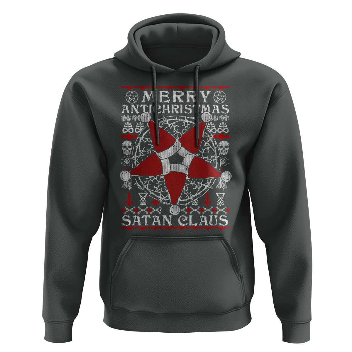 Anti Christmas Hoodie Merry Antichristmas Noel Hat Pentagram