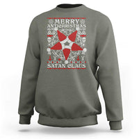 Anti Christmas Sweatshirt Merry Antichristmas Noel Hat Pentagram - Wonder Print Shop
