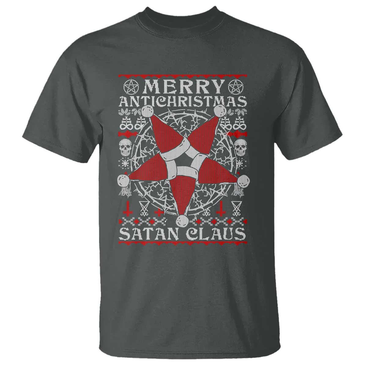 Anti Christmas T Shirt Merry Antichristmas Noel Hat Pentagram - Wonder Print Shop