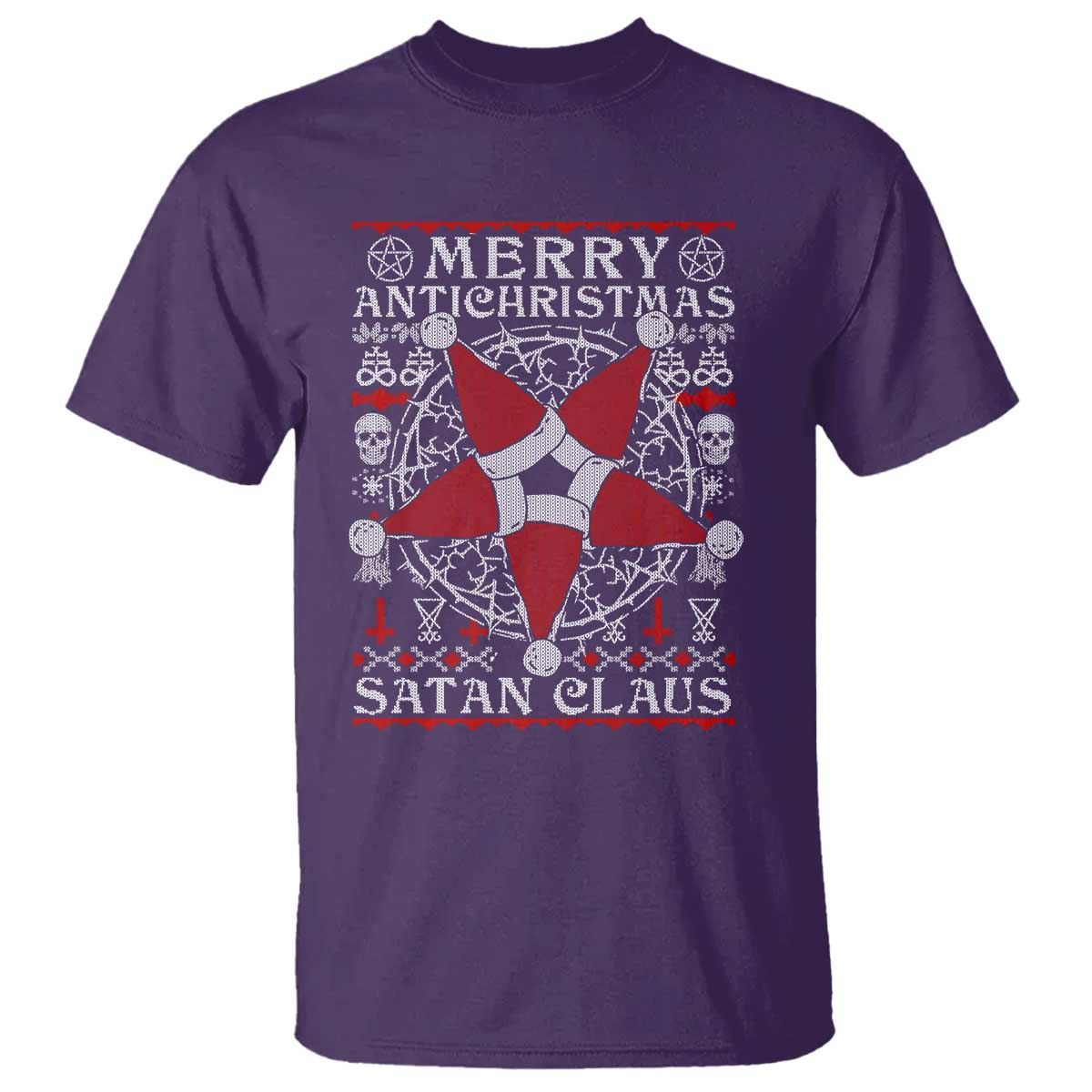 Anti Christmas T Shirt Merry Antichristmas Noel Hat Pentagram - Wonder Print Shop