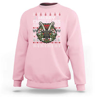 Anti Christmas Sweatshirt Merry Christless Satan Baphomet Wreath - Wonder Print Shop