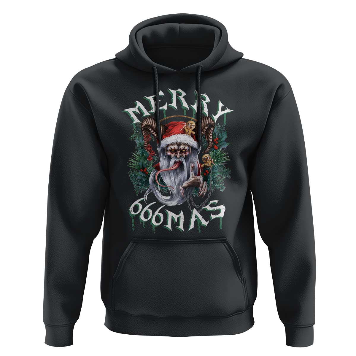 Anti Christmas Hoodie Merry 666Mas Satan Creepy Christmas