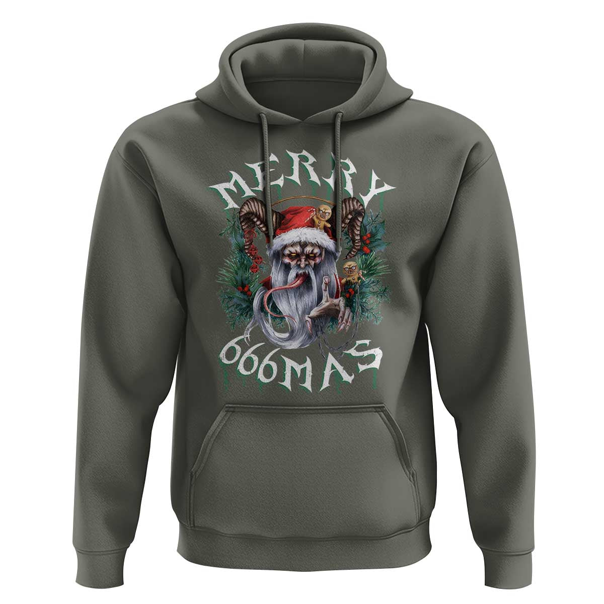 Anti Christmas Hoodie Merry 666Mas Satan Creepy Christmas