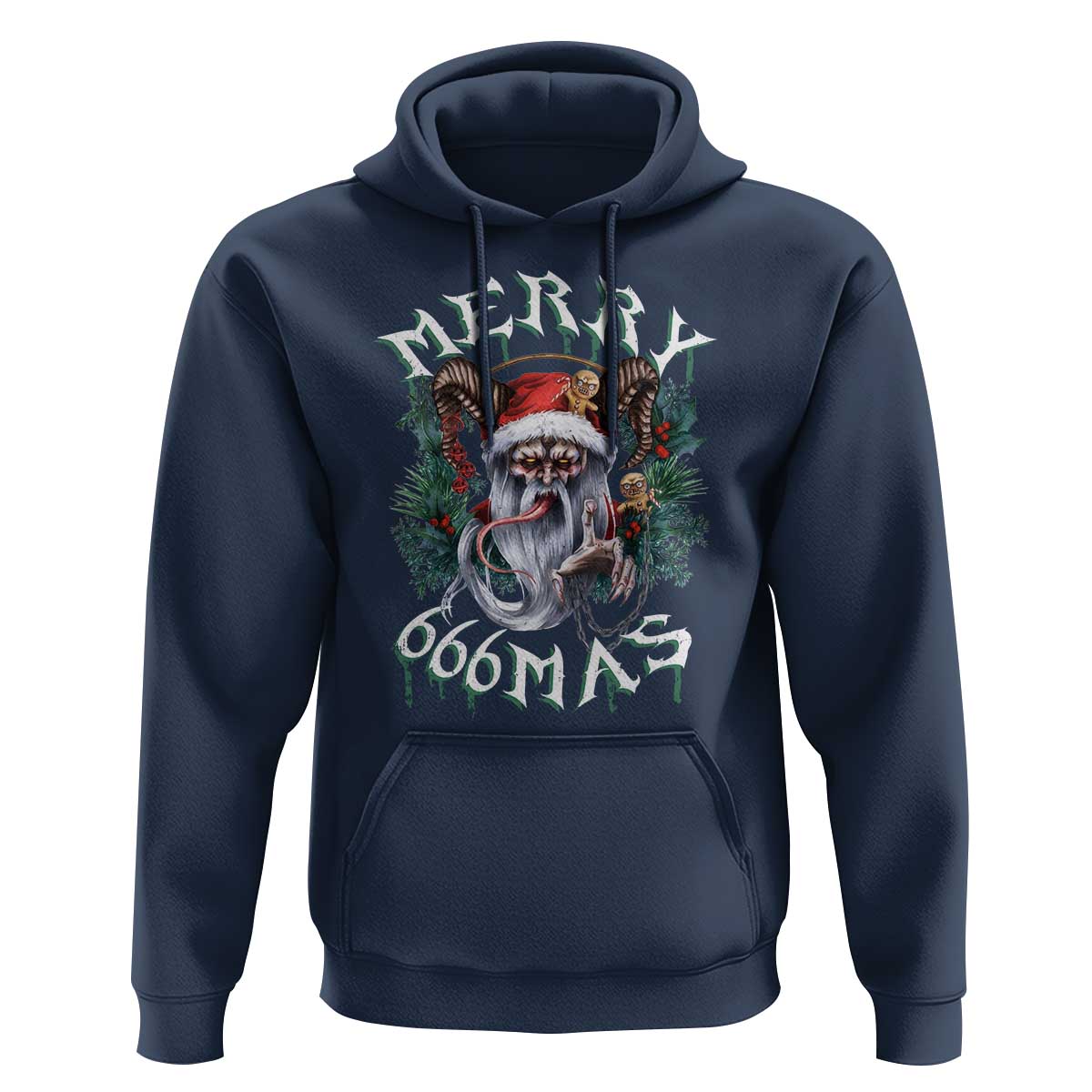 Anti Christmas Hoodie Merry 666Mas Satan Creepy Christmas