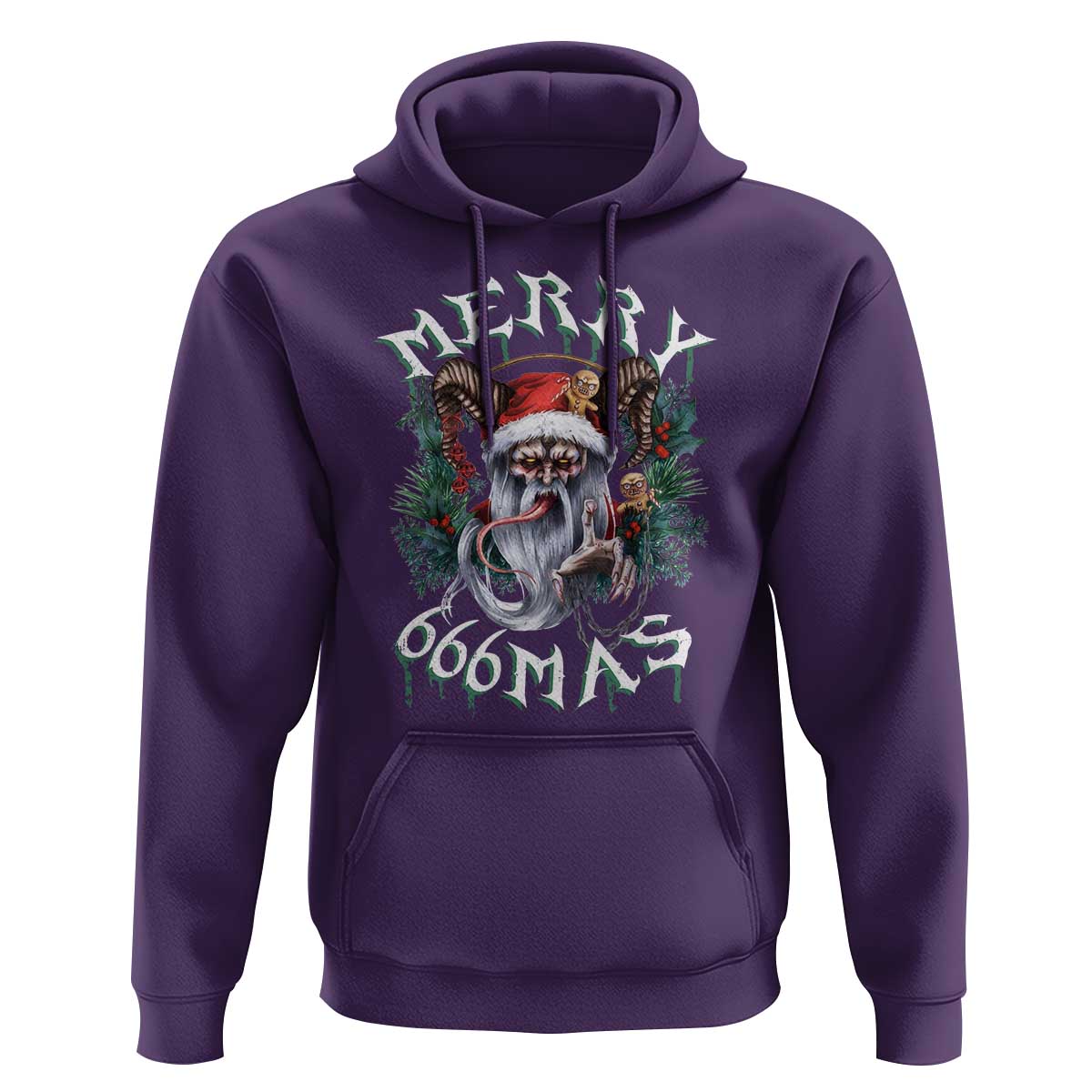 Anti Christmas Hoodie Merry 666Mas Satan Creepy Christmas