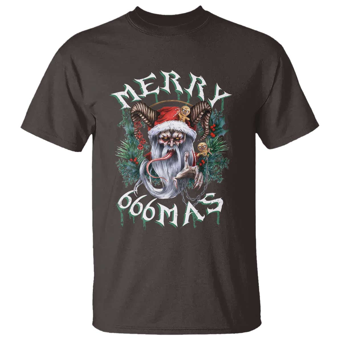 Anti Christmas T Shirt Merry 666Mas Satan Creepy Christmas - Wonder Print Shop
