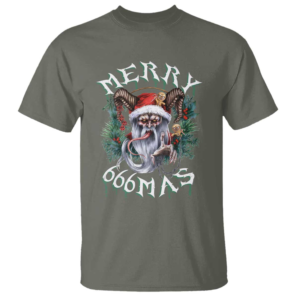 Anti Christmas T Shirt Merry 666Mas Satan Creepy Christmas - Wonder Print Shop