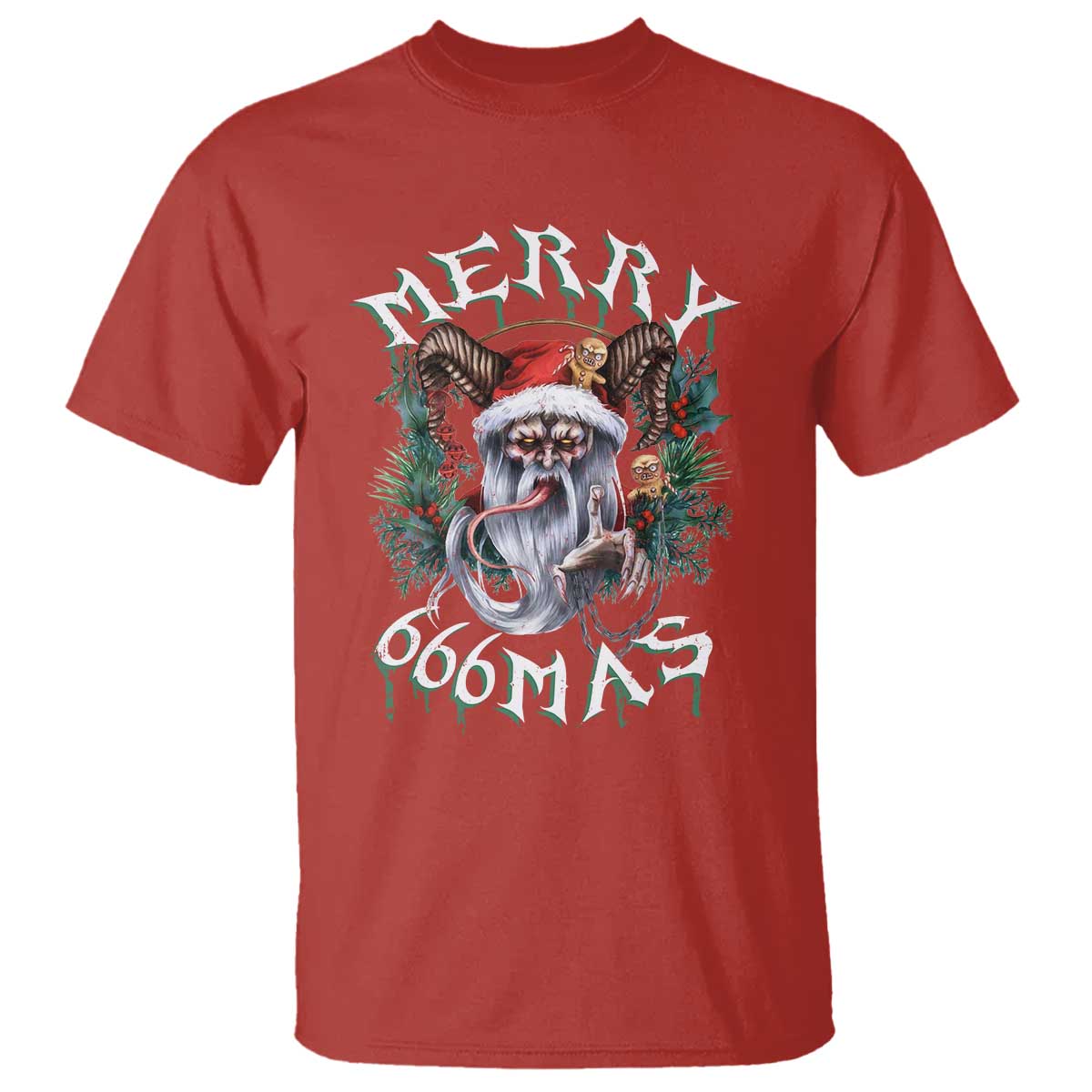 Anti Christmas T Shirt Merry 666Mas Satan Creepy Christmas - Wonder Print Shop