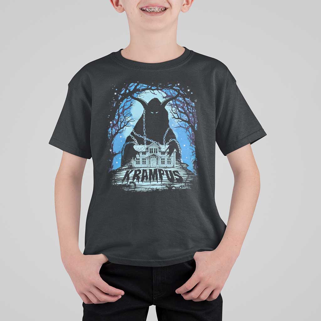 Dark Gothic Christmas Krampus T Shirt For Kid - Wonder Print Shop