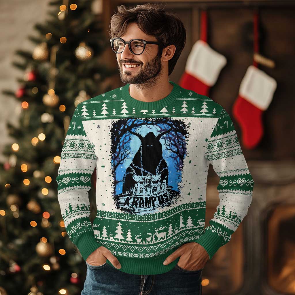Dark Gothic Christmas Krampus Ugly Christmas Sweater - Wonder Print Shop
